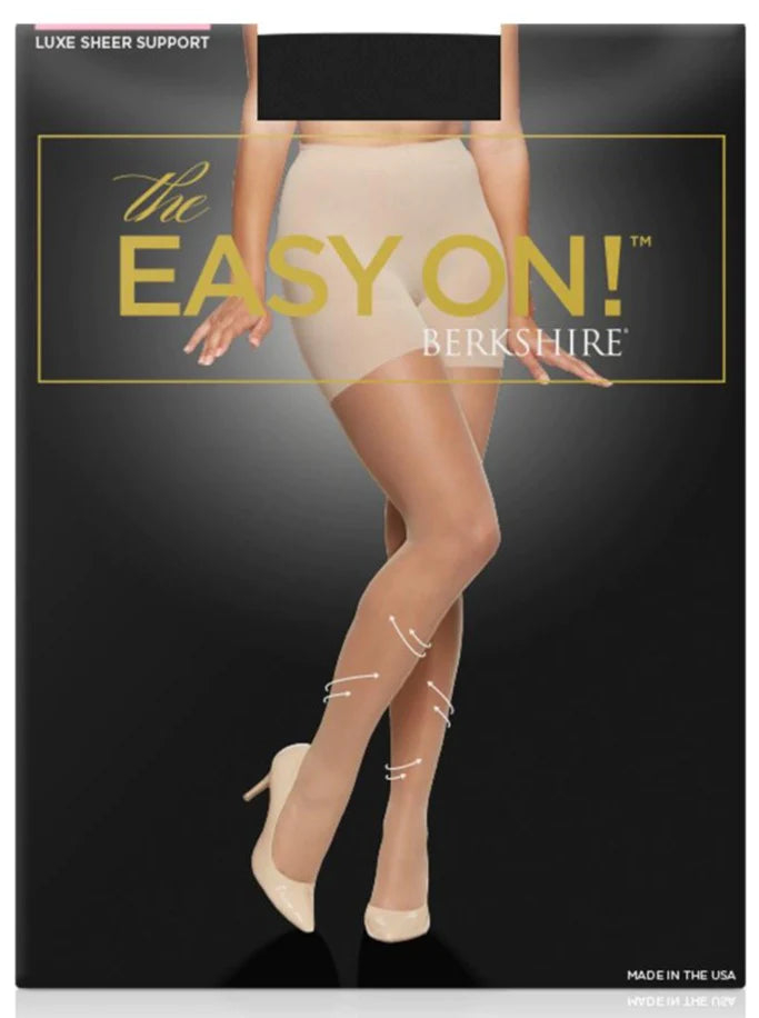 BERKSHIRE THE EASY ON! LUXE SHEER SUPPORT CONTROL TOP PANTYHOSE WITH SHEER TOE - 4264