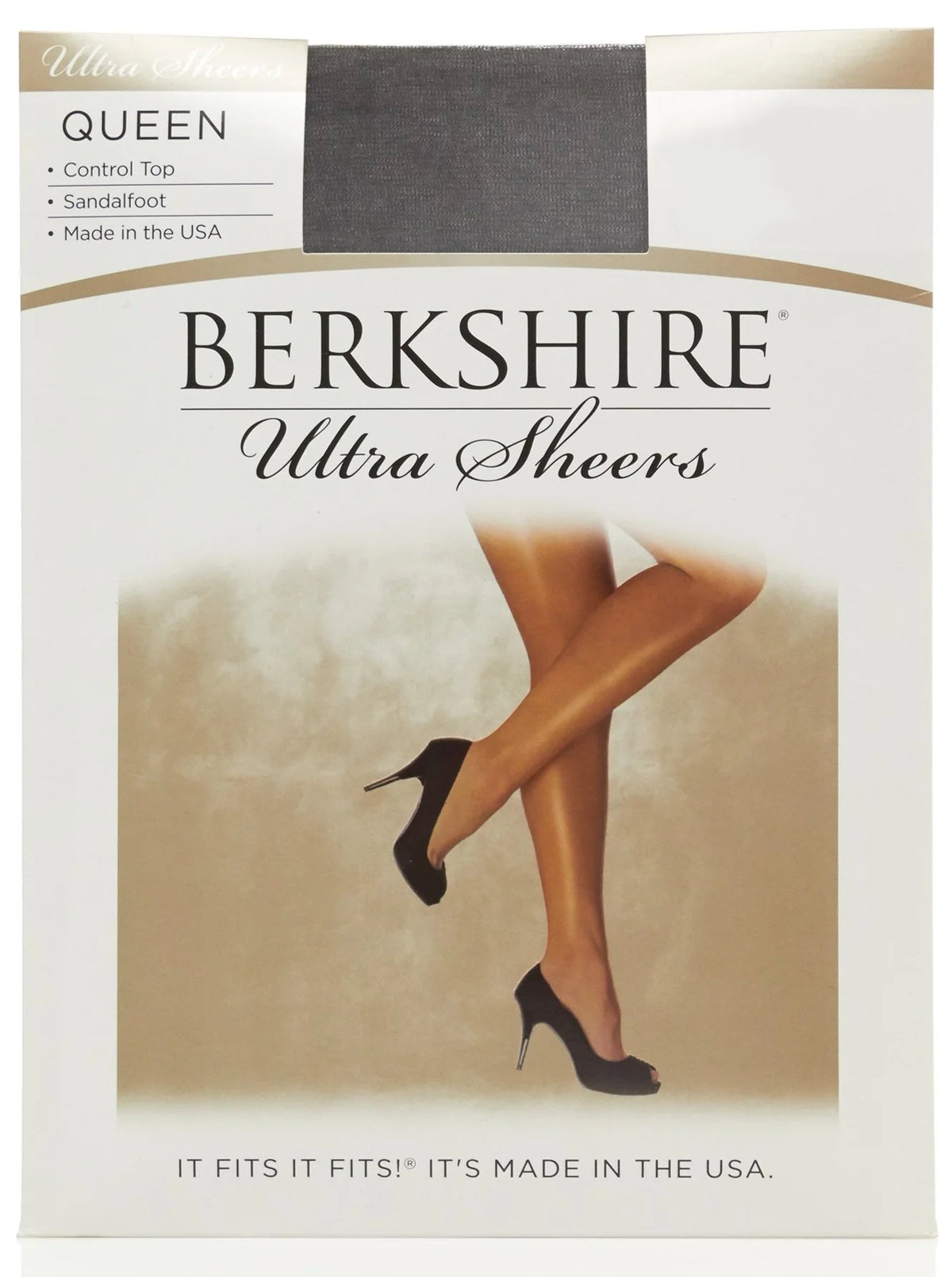 BERKSHIRE QUEEN ULTRA SHEER CONTROL TOP PANTYHOSE WITH SANDALFOOT TOE - 4411