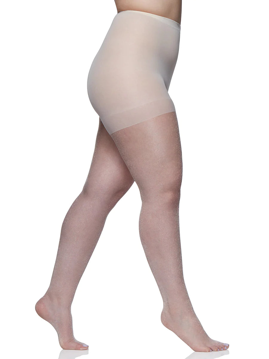 BERKSHIRE QUEEN SHIMMERS ULTRA SHEER CONTROL TOP PANTYHOSE WITH SANDALFOOT TOE - 4412