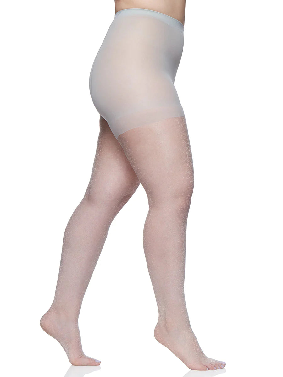 BERKSHIRE QUEEN SHIMMERS ULTRA SHEER CONTROL TOP PANTYHOSE WITH SANDALFOOT TOE - 4412
