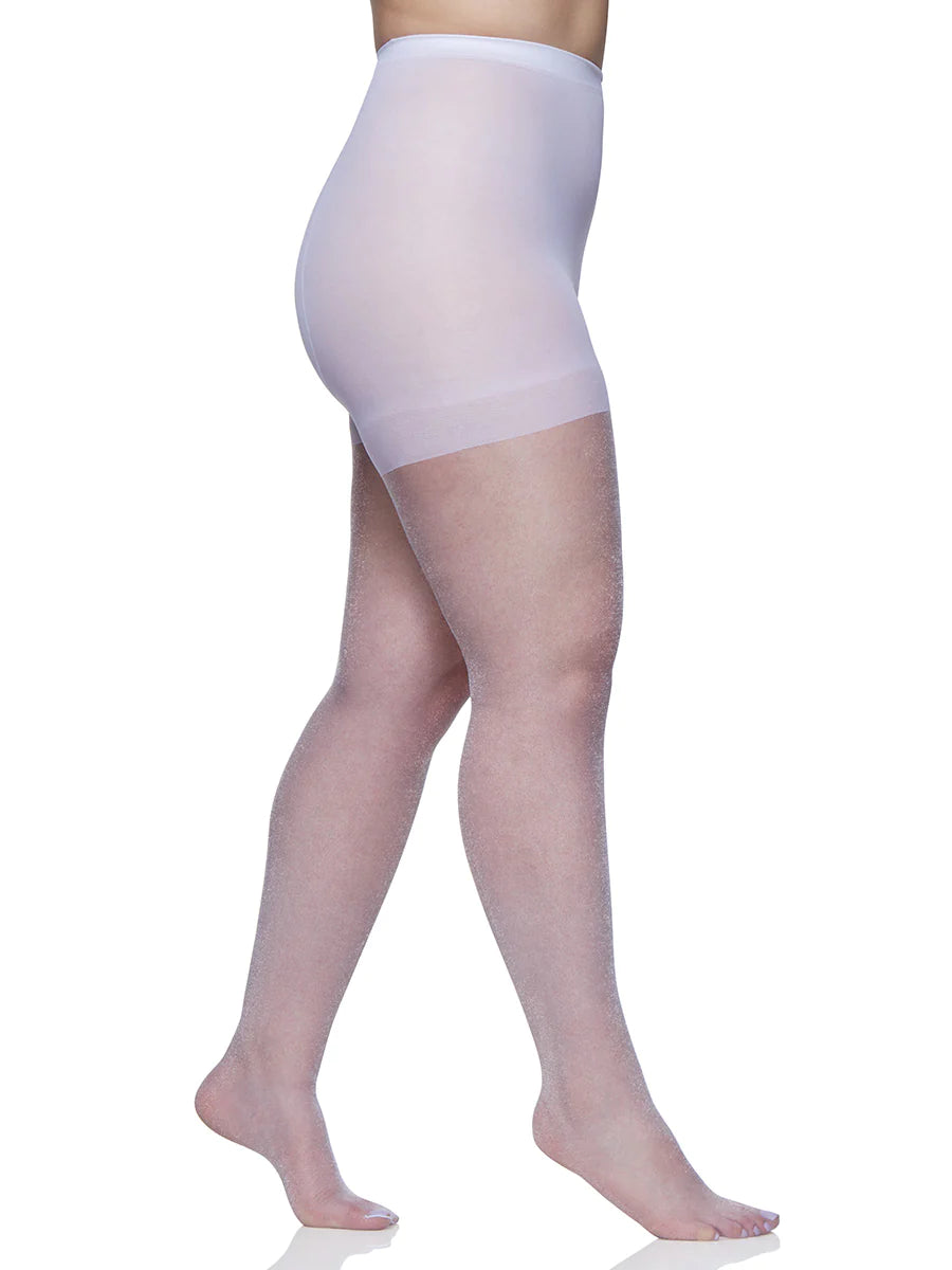 BERKSHIRE QUEEN SHIMMERS ULTRA SHEER CONTROL TOP PANTYHOSE WITH SANDALFOOT TOE - 4412