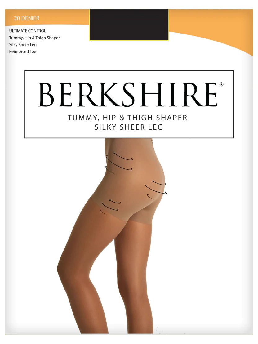 BERKSHIRE IN CONTROL TUMMY & THIGH SHEER SHAPING PANTYHOSE WITH REINFORCED TOE - 4757