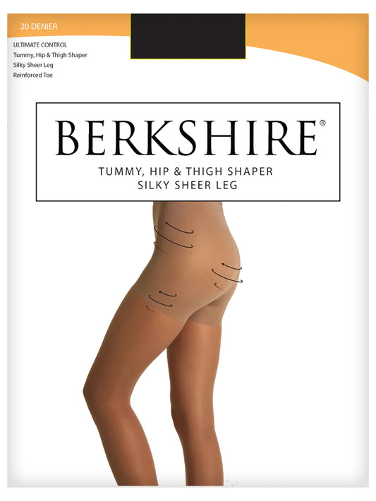 BERKSHIRE IN CONTROL TUMMY & THIGH SHEER SHAPING PANTYHOSE WITH REINFORCED TOE - 4757