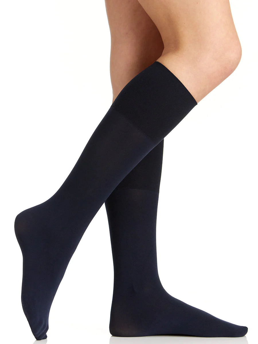 BERKSHIRE COMFY CUFF OPAQUE GRADUATED COMPRESSION TROUSER SOCK WITH SANDALFOOT TOE - 5203