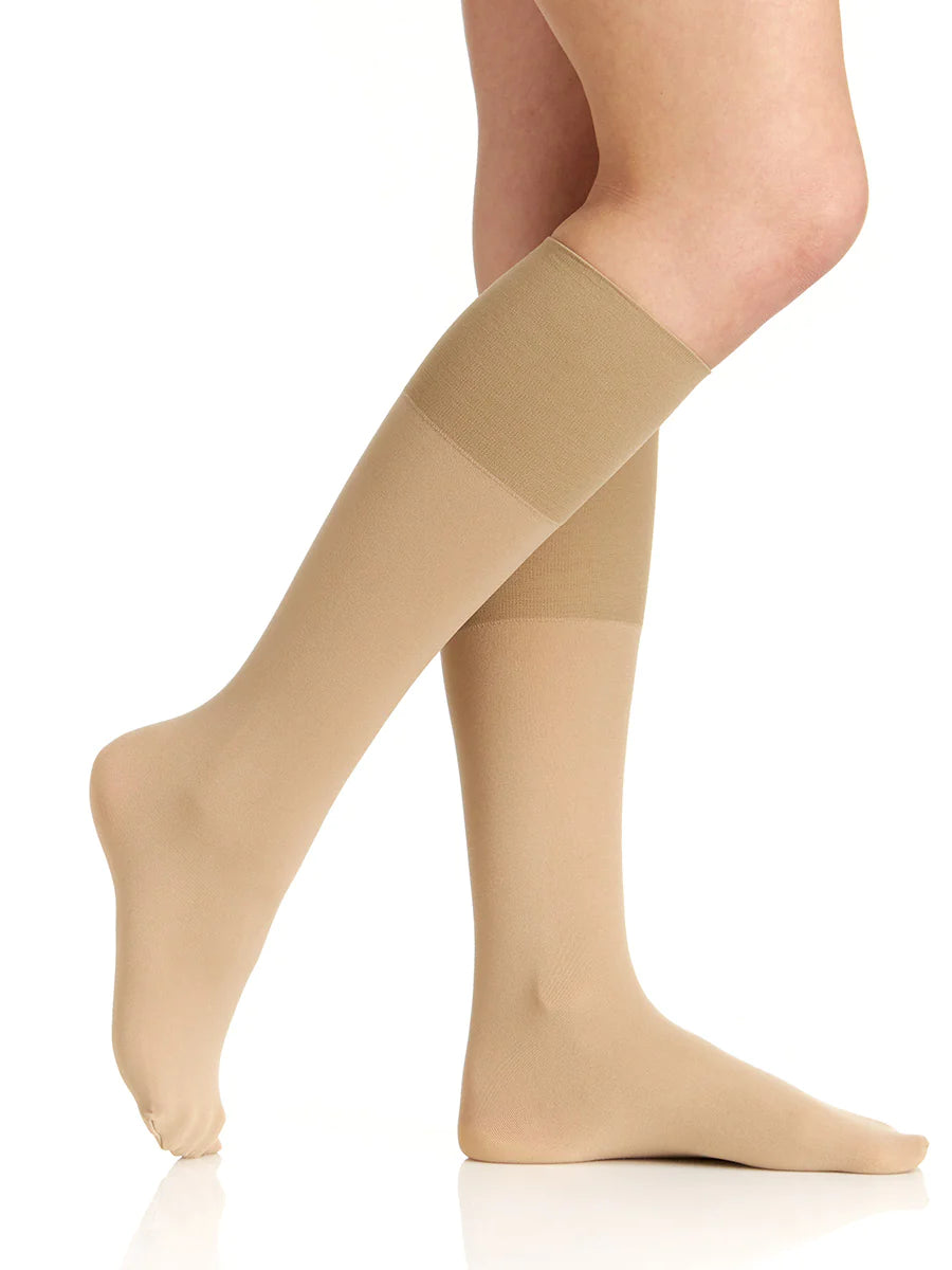 BERKSHIRE COMFY CUFF OPAQUE GRADUATED COMPRESSION TROUSER SOCK WITH SANDALFOOT TOE - 5203
