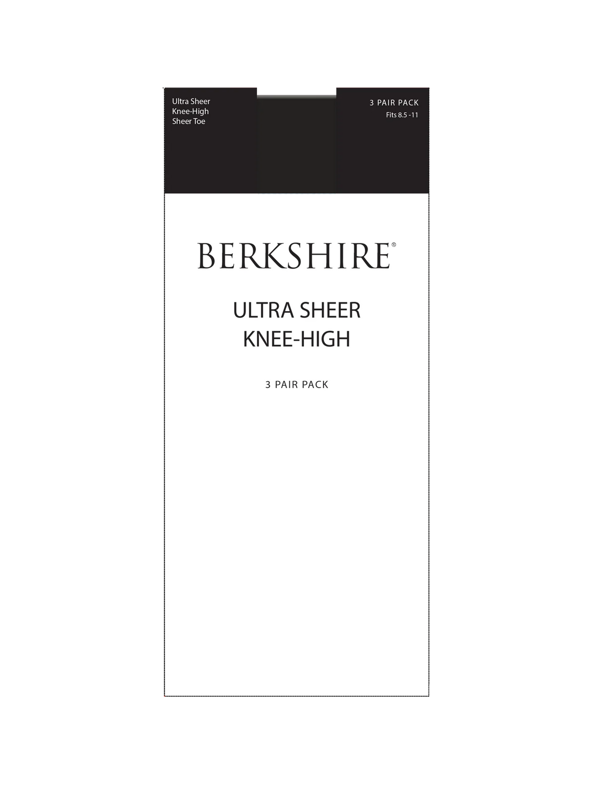 BERKSHIRE 3 PAIR PACK ULTRA SHEER KNEE HIGH WITH SANDALFOOT TOE -  6525