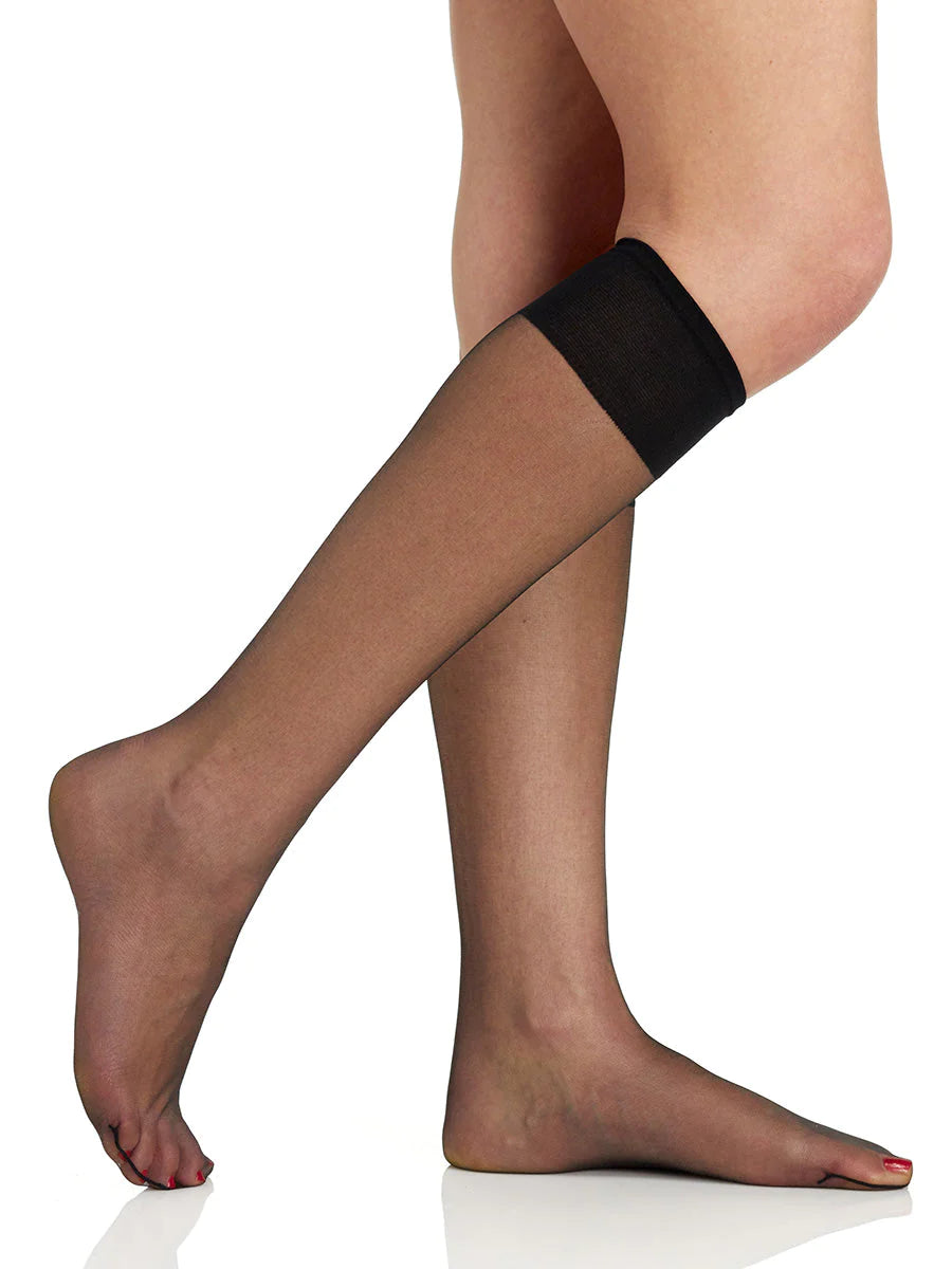 BERKSHIRE 3 PAIR PACK ULTRA SHEER KNEE HIGH WITH SANDALFOOT TOE -  6525