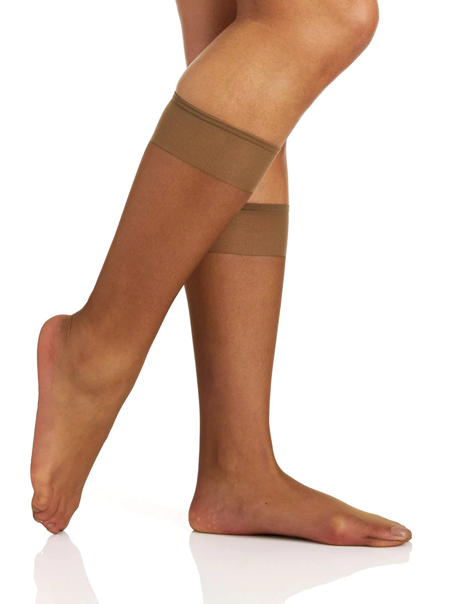 BERKSHIRE 3 PAIR PACK ULTRA SHEER KNEE HIGH WITH SANDALFOOT TOE -  6525