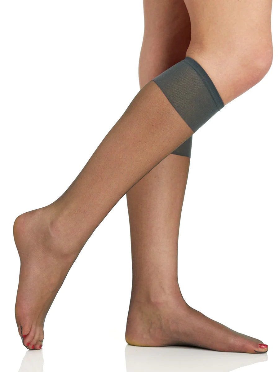 BERKSHIRE 3 PAIR PACK ULTRA SHEER KNEE HIGH WITH SANDALFOOT TOE -  6525