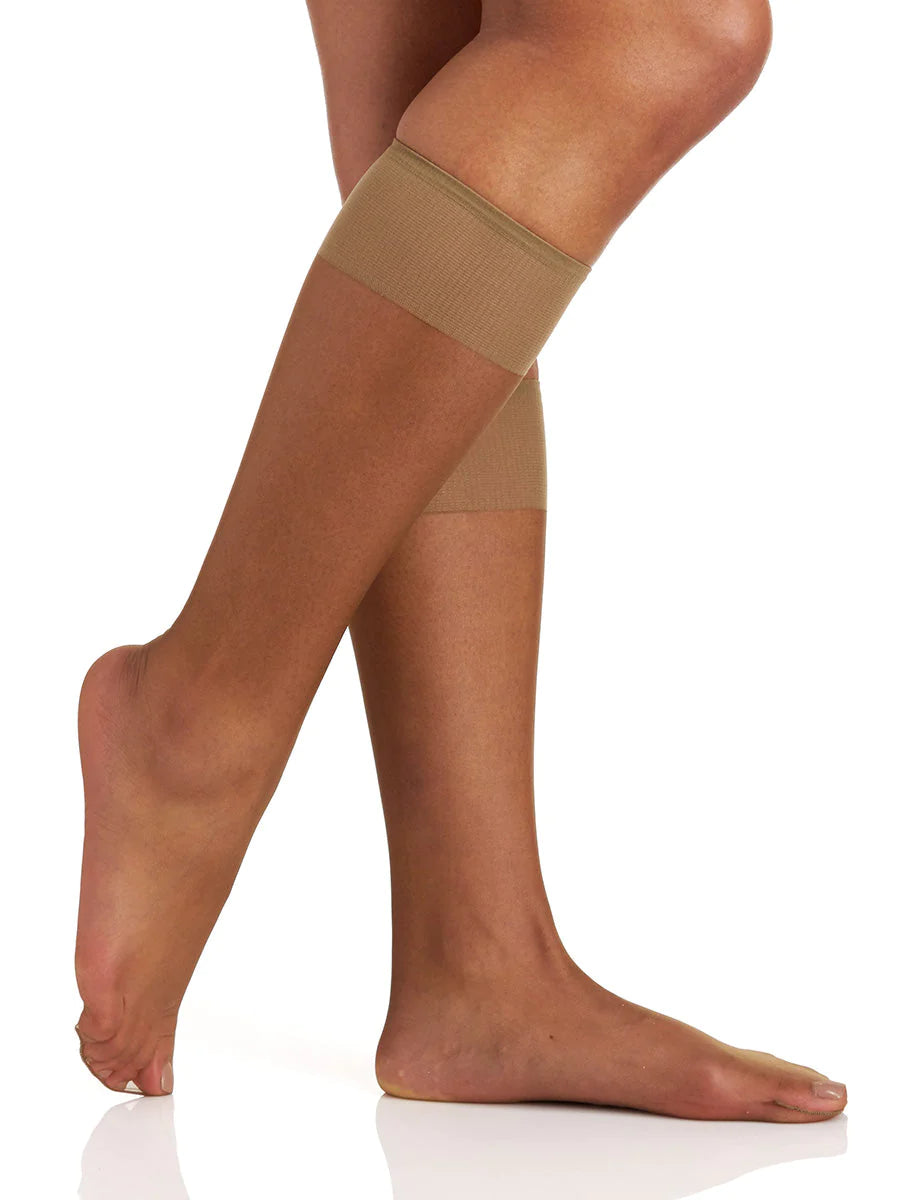 BERKSHIRE 3 PAIR PACK ULTRA SHEER KNEE HIGH WITH SANDALFOOT TOE -  6525