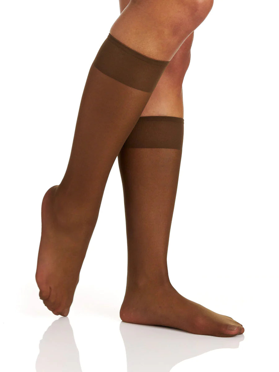 BERKSHIRE 3 PAIR PACK ALL DAY SHEER KNEE HIGH WITH SANDALFOOT TOE - 6527