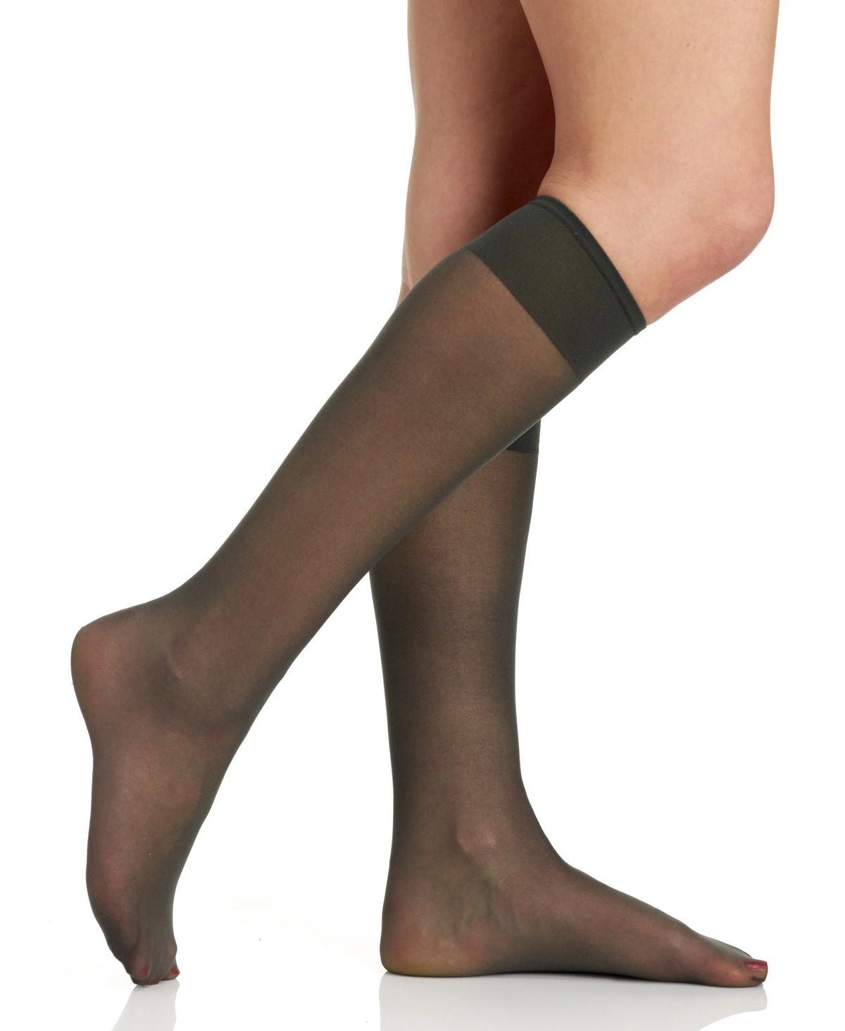 BERKSHIRE 3 PAIR PACK ALL DAY SHEER KNEE HIGH WITH SANDALFOOT TOE - 6527
