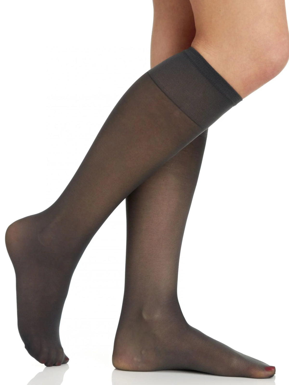 BERKSHIRE 3 PAIR PACK QUEEN ALL DAY SHEER KNEE HIGH WITH SANDALFOOT TOE - 6729
