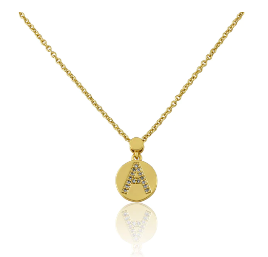 LMTS Classic Initial Disc Necklace pendant