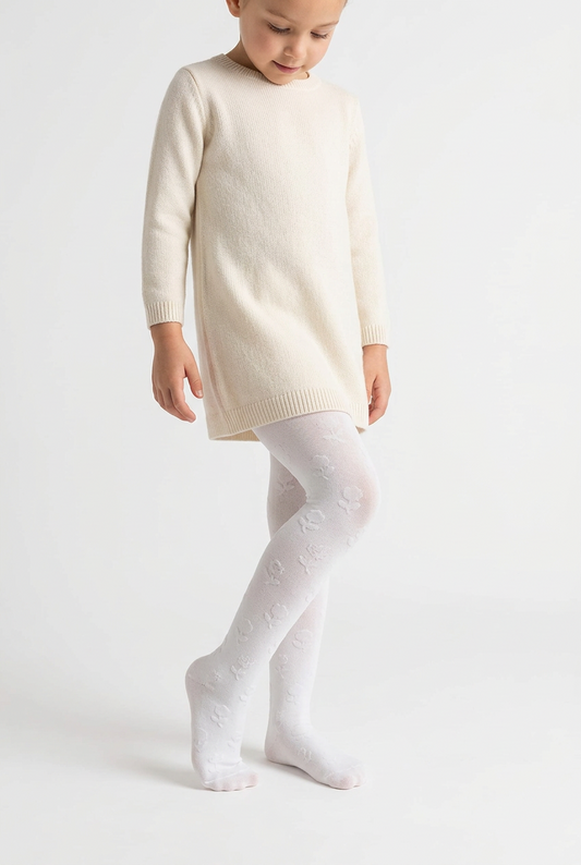 Memoi Mkf-4085 Rose Flocked Opaque Tights