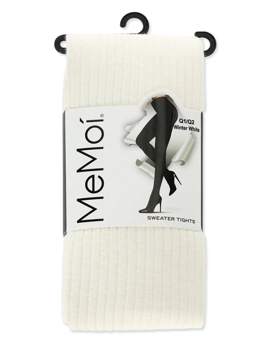 MEMOI MO-327 BOSTON RIBBED COTTON BLEND SWEATER TIGHTS  MO-327