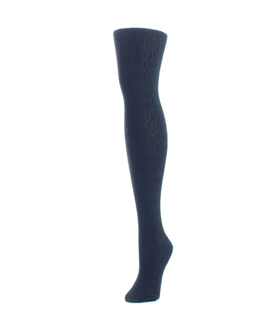 MEMOI MO-360 PORTLAND SIDE CABLE KNIT SWEATER TIGHTS