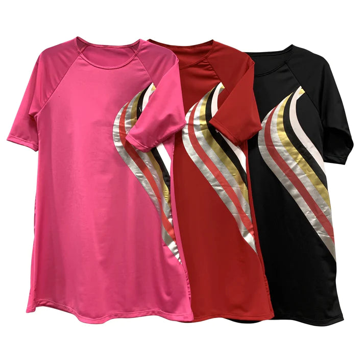 Child Play Metallic Stroke Modest Swim Dress