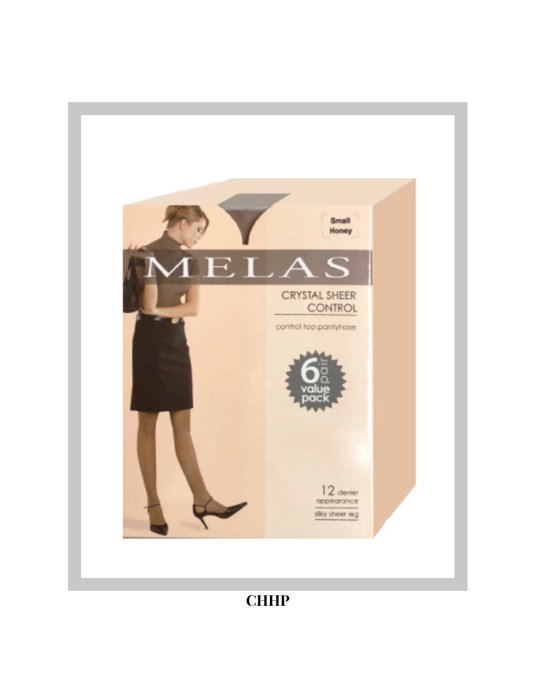 Melas AS-6096 12 denier Sheer control top 6 pack